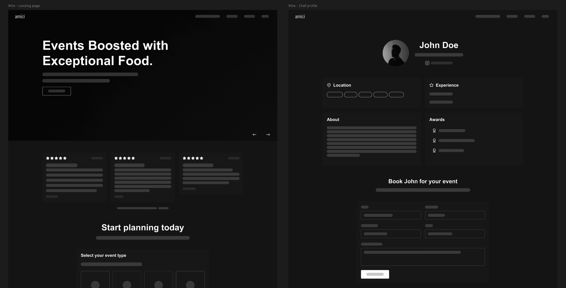 Wireframe design