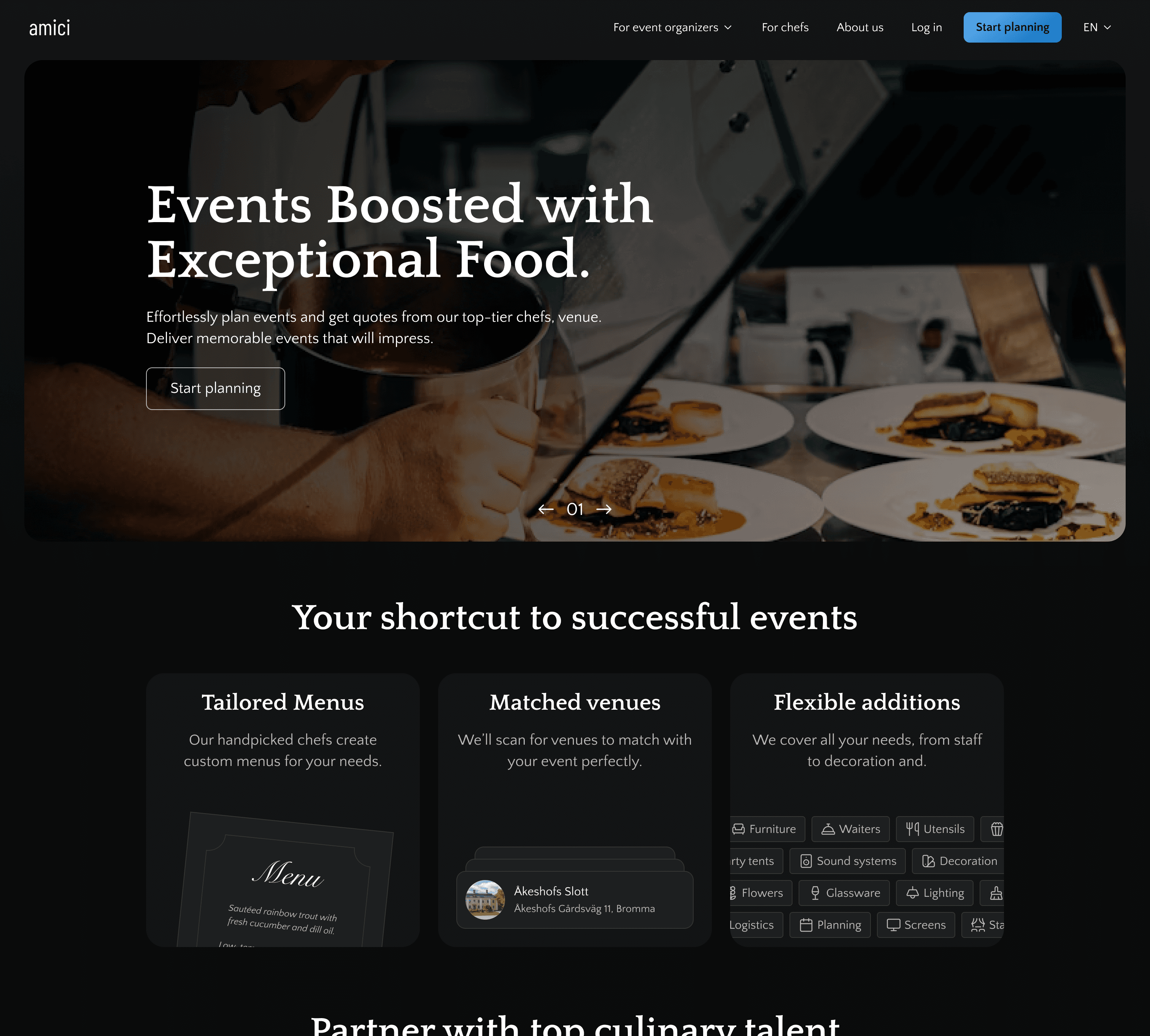 Landing page hero