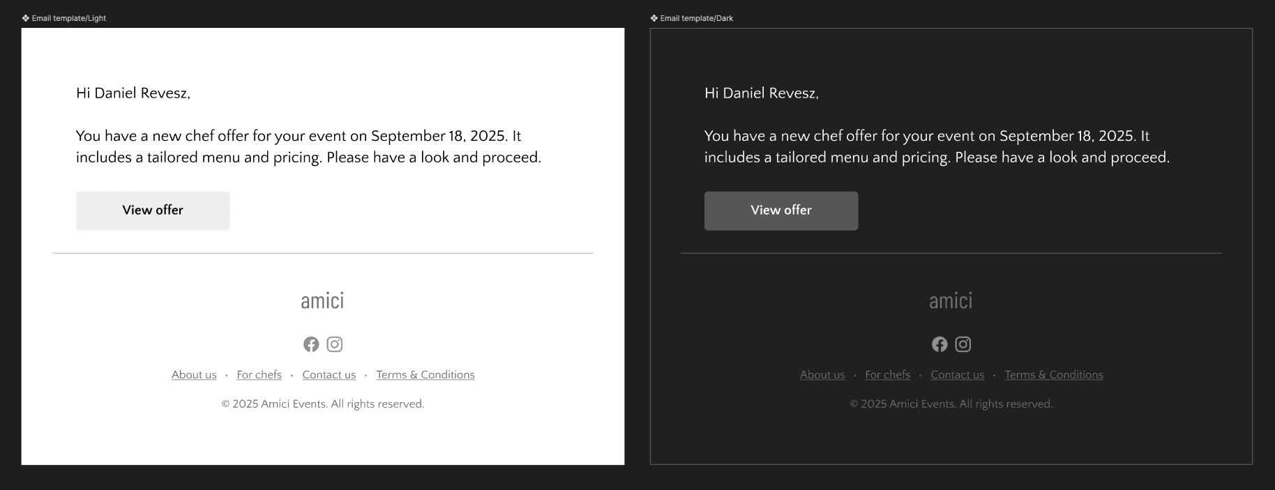 Transactional email templates