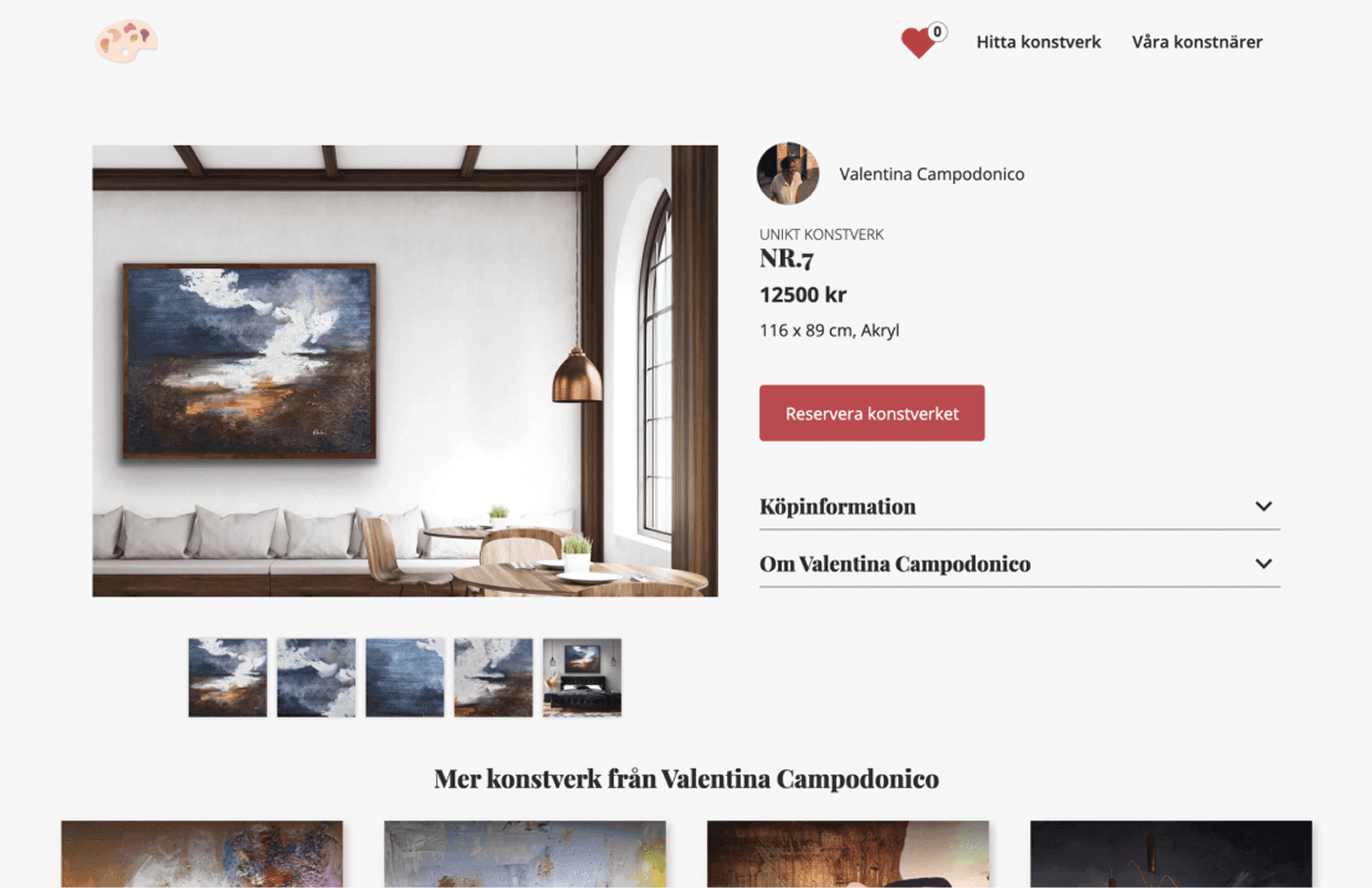 Art details page