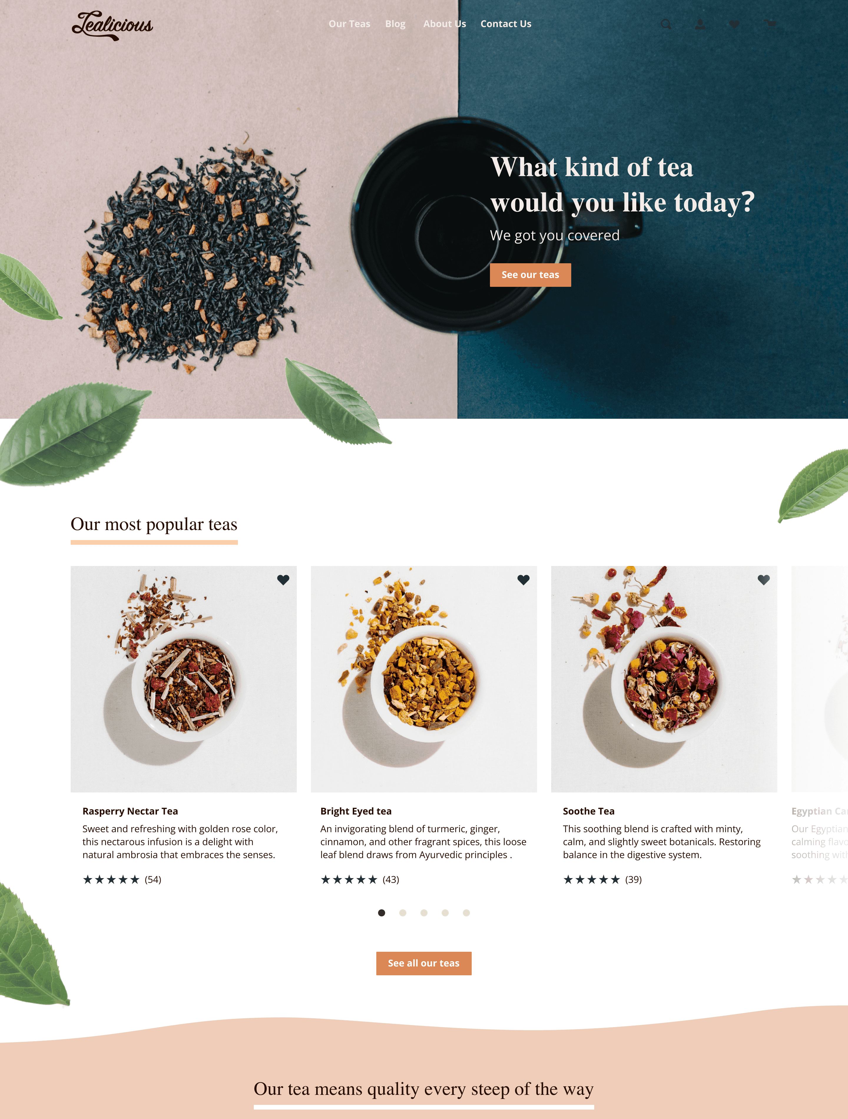Landing page hero