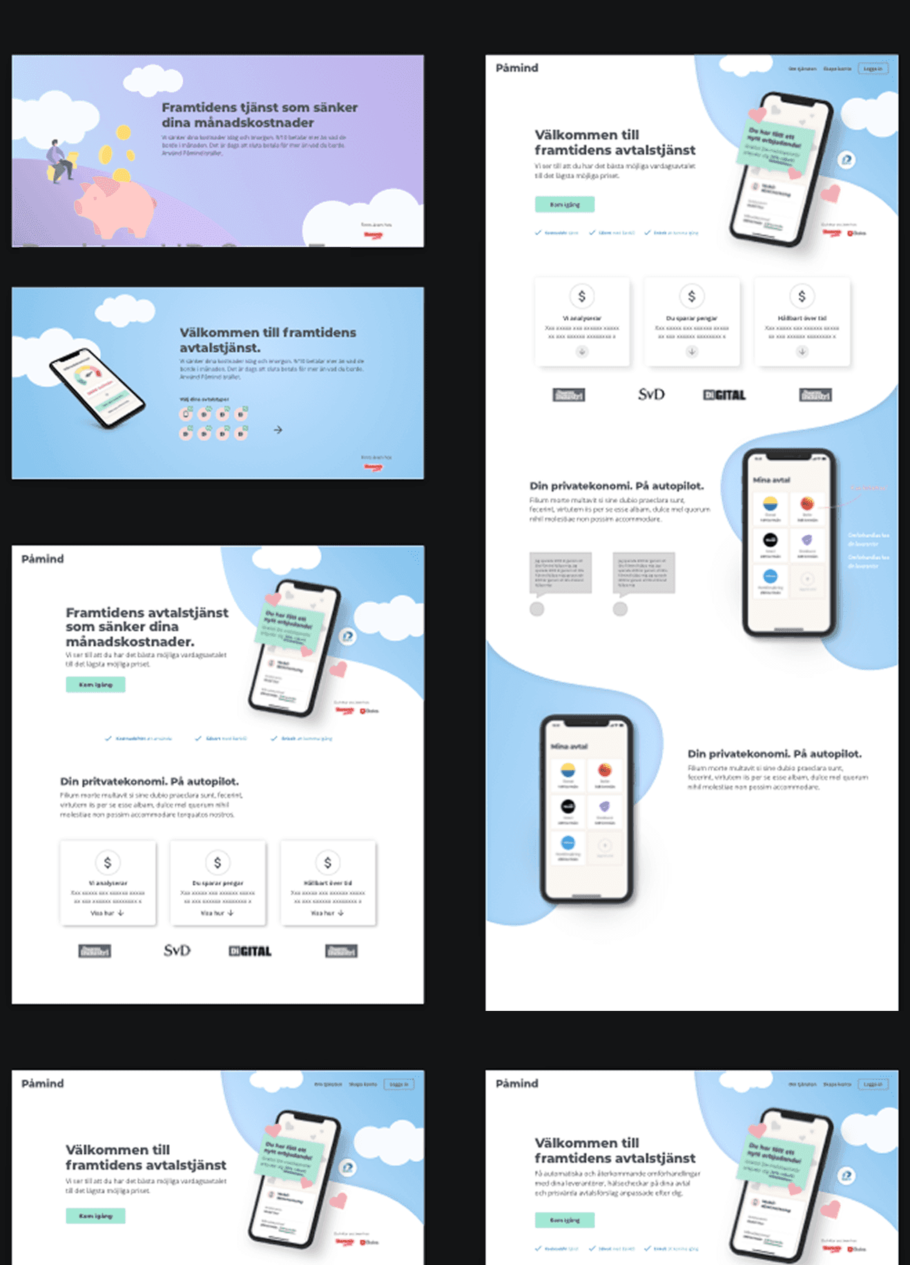 Quick wireframe concepts for team alignment