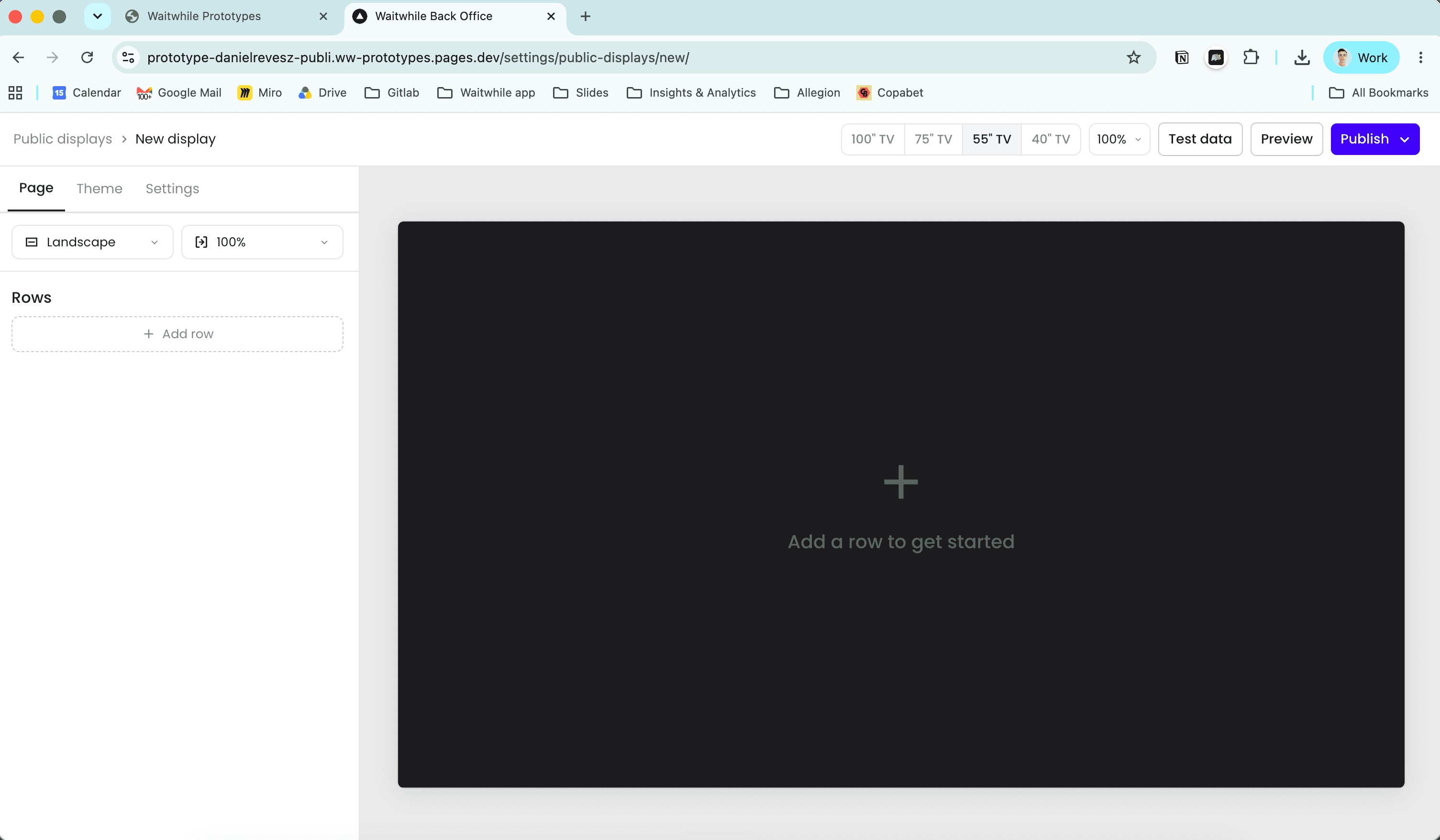 The live prototype, seconds later