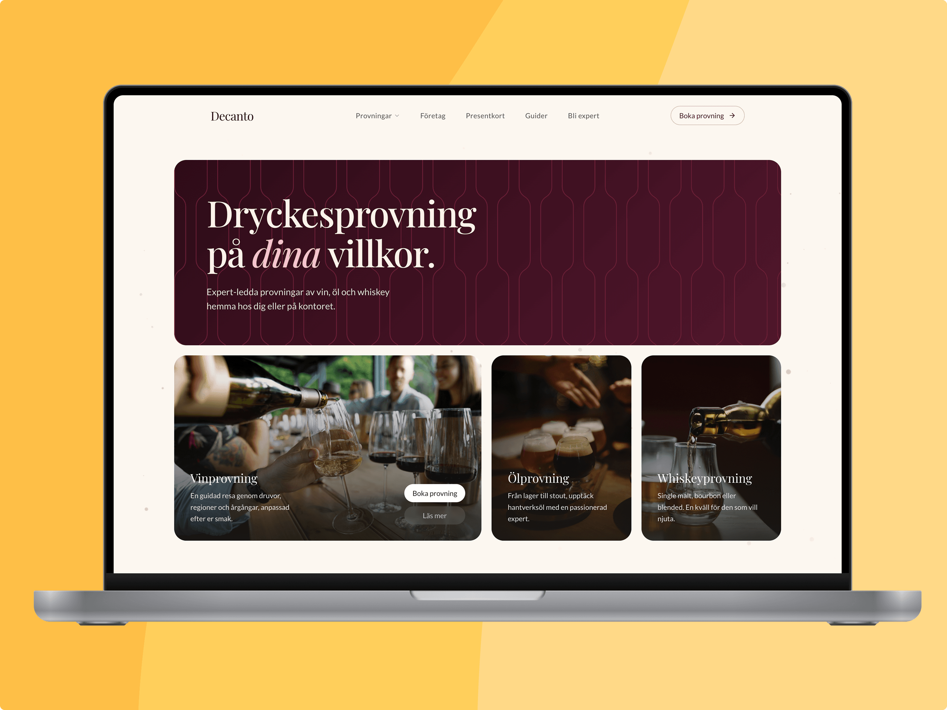 Designing and Building Decanto, a Premium Tasting Platform