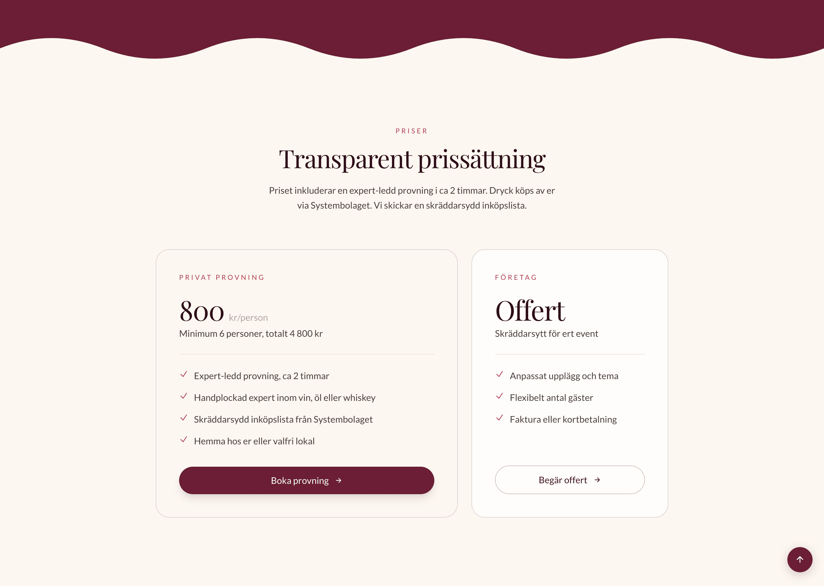 Transparent pricing.